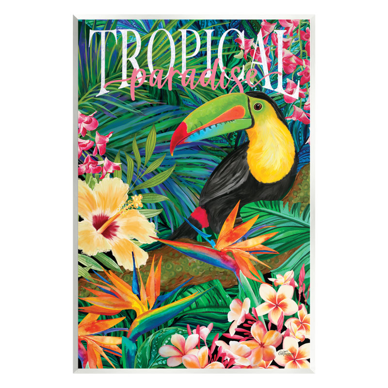 Toucan paradis tropical, H 15 po x l 10 po x P 0,5 po