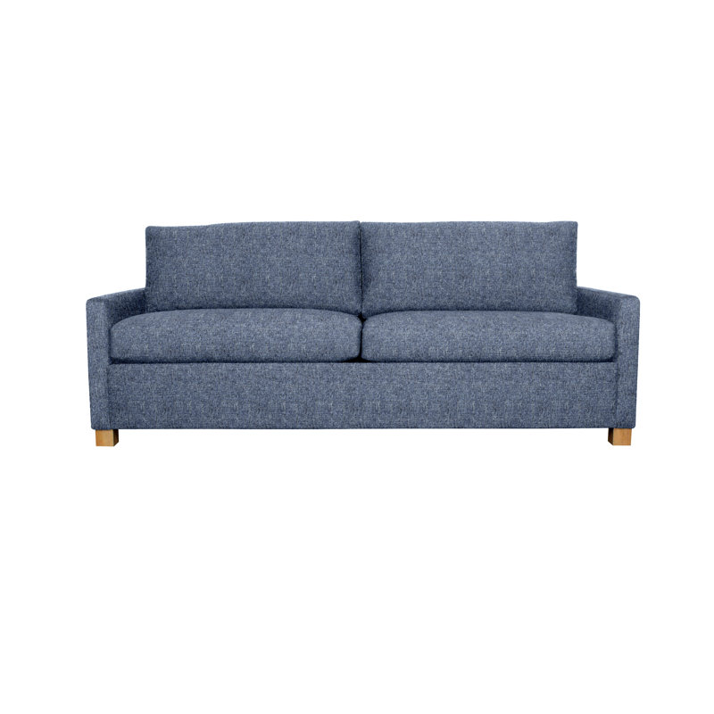 Louisa 87" Square Arm Sofa Bed with Reversible Cushions with USB, Connelly Blue Jay Performance Tweed