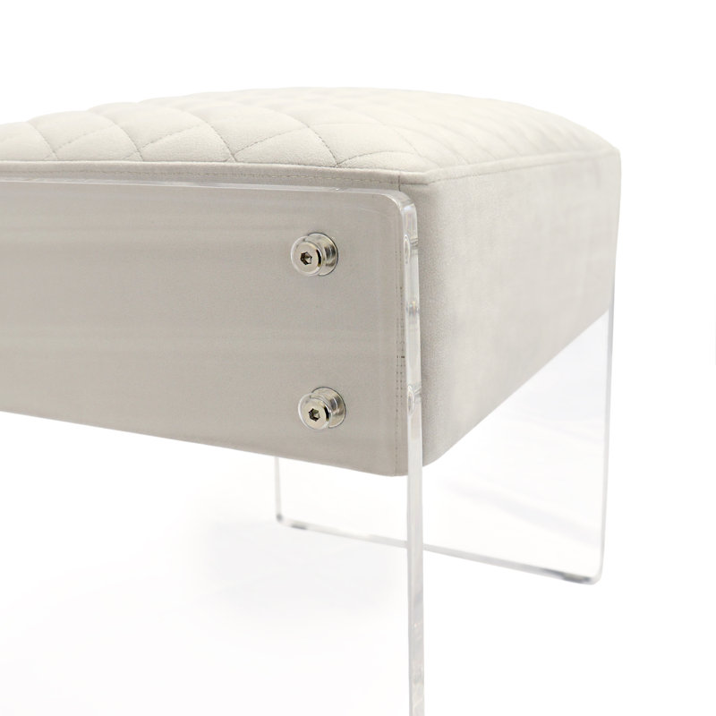 Tribecca Acrylic Base Accent Stool, White