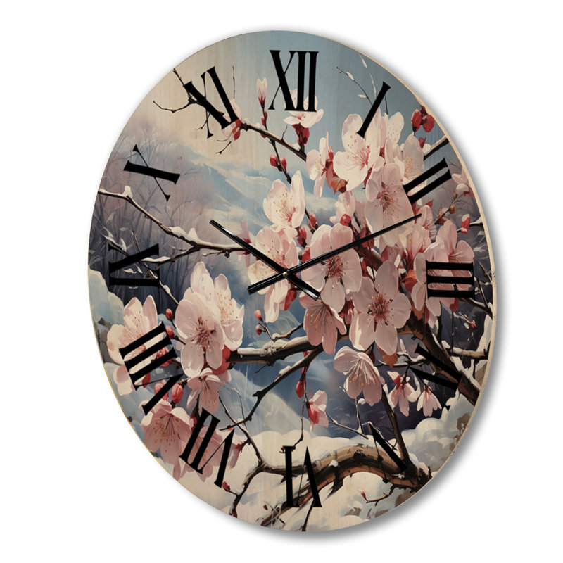 Horloge murale Winter Blossoms II, Moyenne