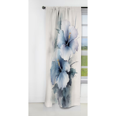Gaddis - Hibiscus Curtain - Blackout Floral Curtain - 1 Panels