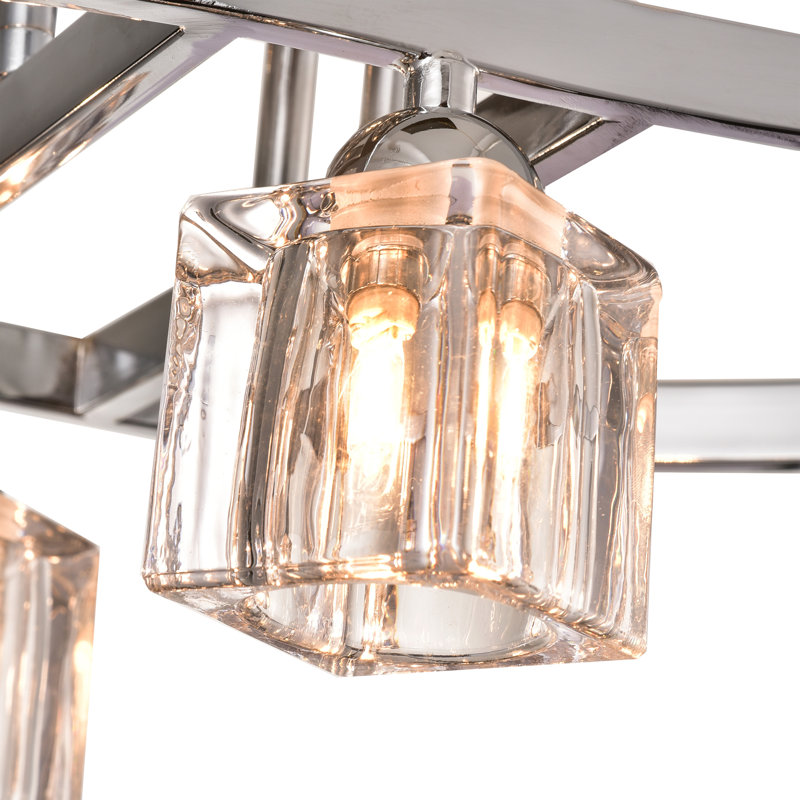 Annecy 6 - Light 29.8" Chrome Semi Flush Mount with Clear Shades