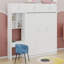 Lit escamotable avec bureau, armoire supérieure et tablettes de rangement, lit pliable peu encombrant-1190154453