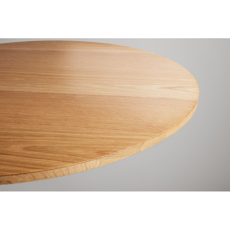 Easy Round Dining Table, 29" H x 30" W x 30" L, White Oak, Matte White