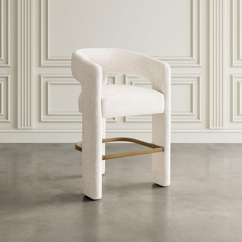 Tabouret de comptoir avec accoudoirs, tabouret de bar polyvalent pour la cuisine, la salle à manger ou le bar personnel, naturel