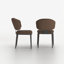Chaise de salle à manger moderne en simili cuir Cathelijn, ensemble de 2, pieds en métal noir-106804775