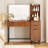 45.3’’L Modern Style Vanity Desk With Mirror, LED Lights And Power Outlet, Bedroom Makeup Vanity Table With Storage Cabinet And 4 Drawers-1181899373