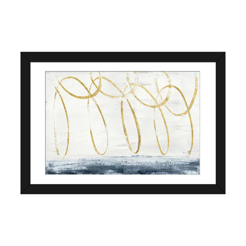 « city beach gold », impression sur toile, Papier d'art encadré noir, Blanc, H 24 po x l 32 po x P 1 po