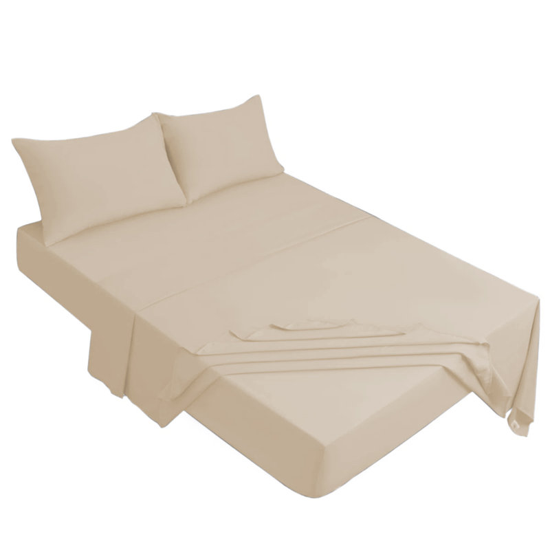Meliah Microfibre Brushed Fitted Bed Sheet, Super King (6'), Beige