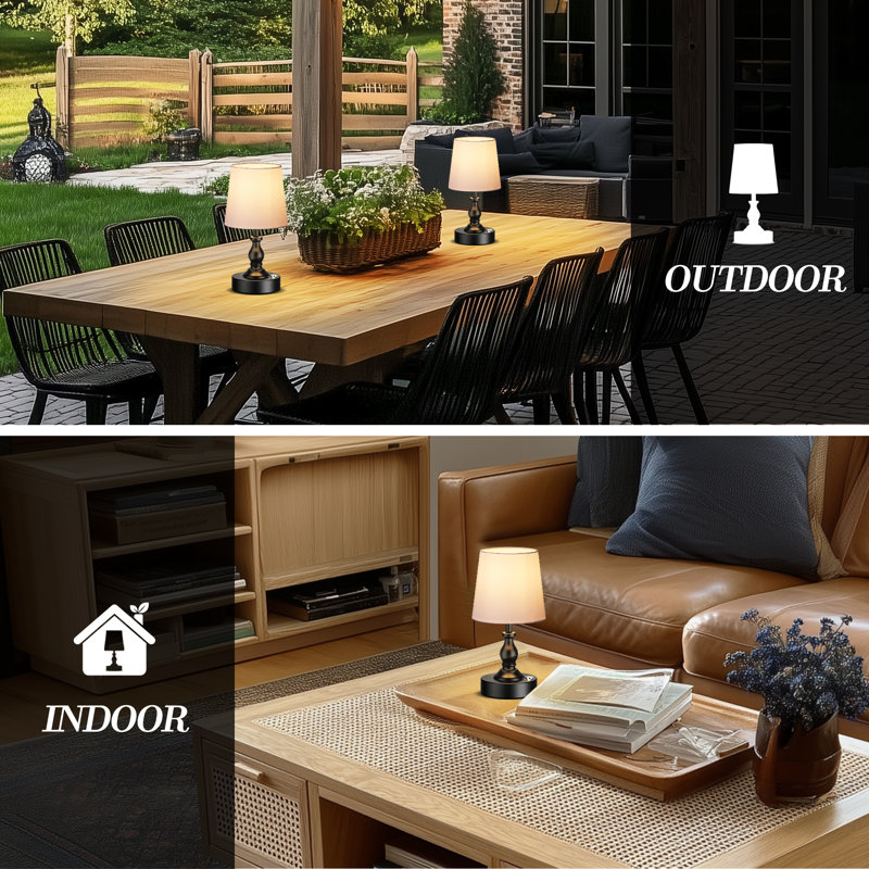 10”mini Cordless Led Table Lamp,rechargeable Battery,touch Dimmable 3 Level Brightness For Desk Bedside Patio Camping