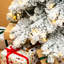 Hersi Slender Flocked/Frosted Spruce Christmas Tree with LED Lights-1048155278