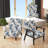 Cobalt Blue Cameo Trellis Victorian Pattern - Upholstered Farmhouse Arm Chair, Rustic Floral Accent Chair-1269335080