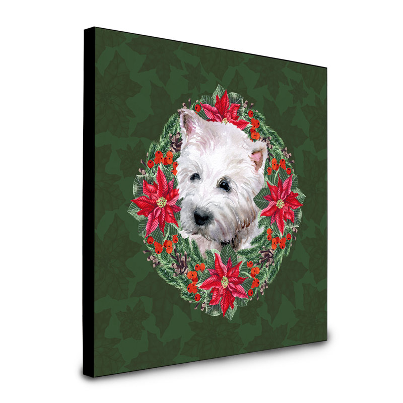 Panneau mural d’art à couronne poinsetta Fabrienne, Westie