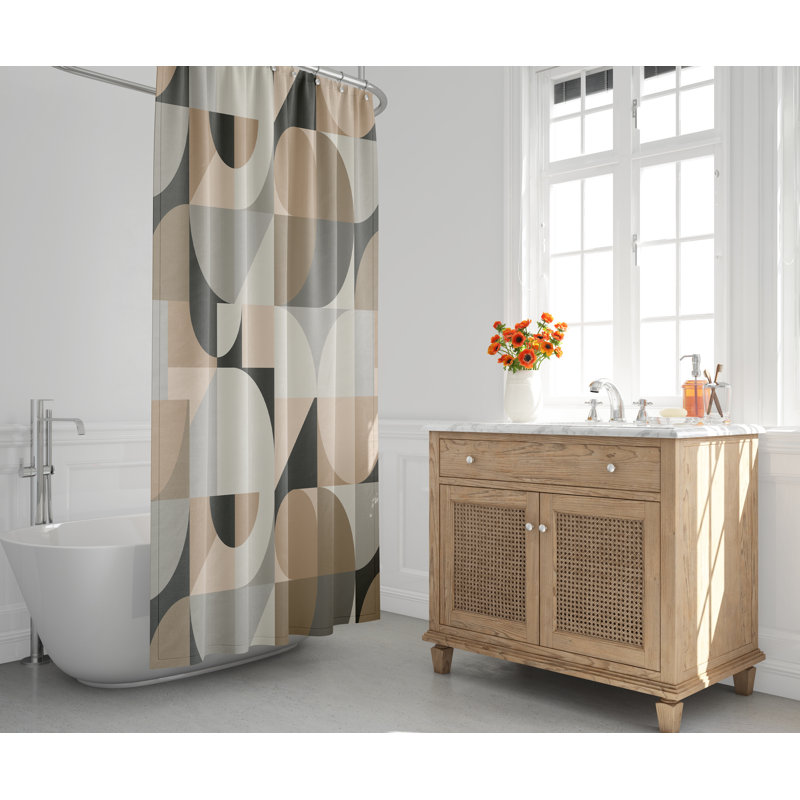 Rideau de douche Stanley Mid-Centiury, Beige