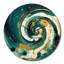 Horloge murale en métal bleu foncé et spirale dorée II-93382913