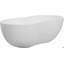 Baignoire autoportante à surface solide de 67 po, baignoire autoportante en résine de pierre avec trop-plein et bonde escamotable, blanc mat