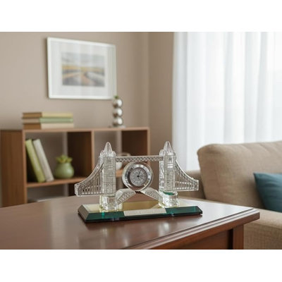 Roman Numeral Quartz movement / Crystal Tabletop Clock