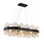 Maebh 35.4" Luxury Dimmable Crystal Chandelier, Modern Matte Black Square/Rectangle Dining Room Chandeliers