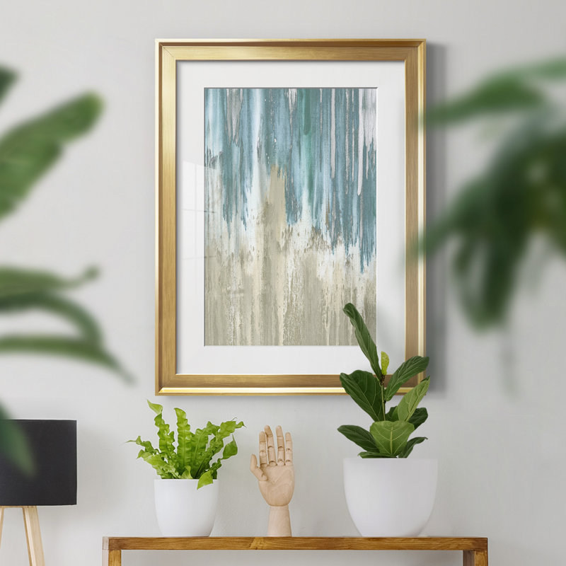 «Like a Waterfall I» par Susan Jill - reproduction de cadre photo, Gold Frame, H 18,5 po x l 24,5 po x P 1,5 po