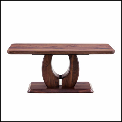 Table basse rectangulaire moderne en bois aggloméré à motif d'autocollants modernes, ajoutant une atmosphère calme et confortable à votre maison