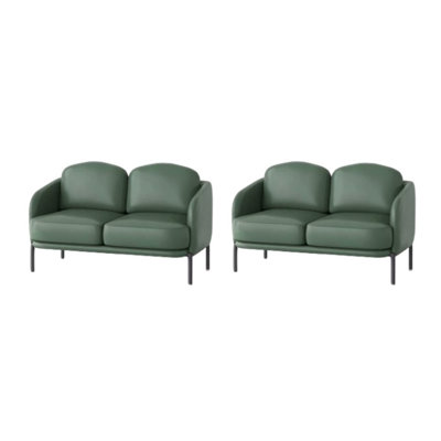 Restaurant Bar Cafe Milk Tea Shop Green Bench Faux Leather Upholstered Bench