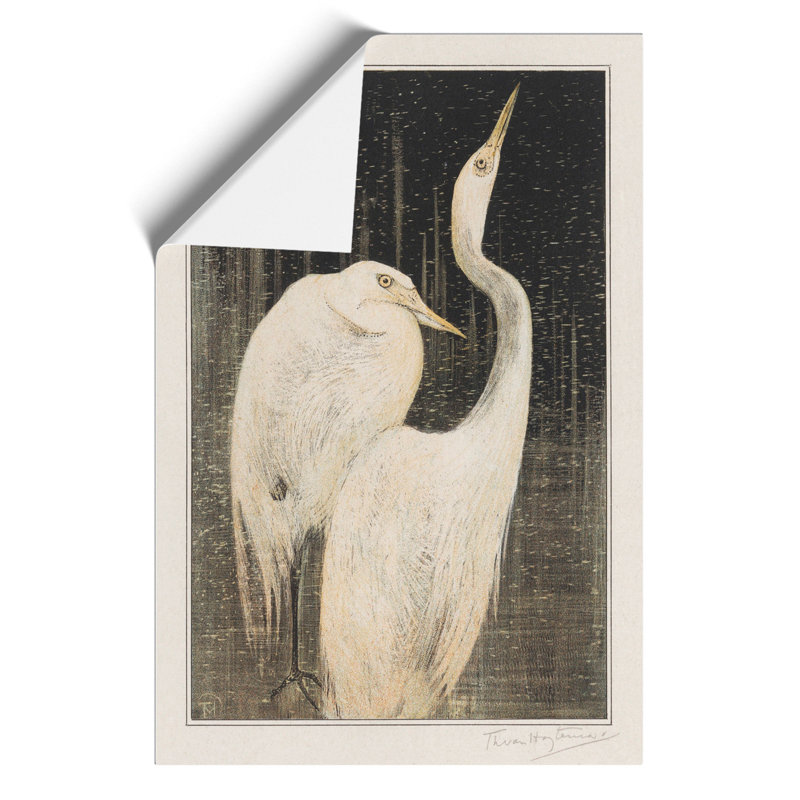 Two Egrets by Theo van Hoytema - Frameless Print, 59cm H x 42cm W x 0.1cm D