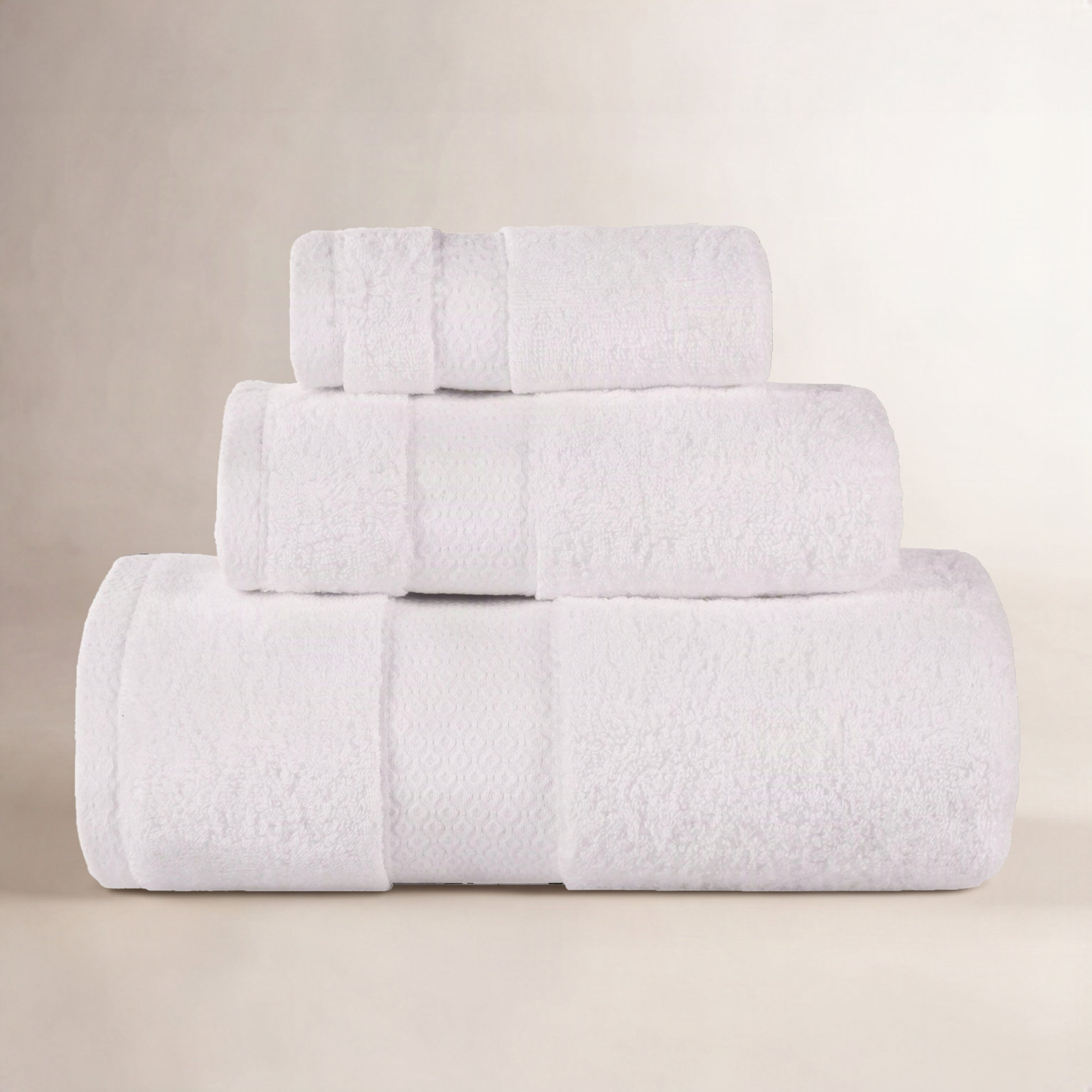 Niles 3-Piece Giza Cotton Towel Set, White