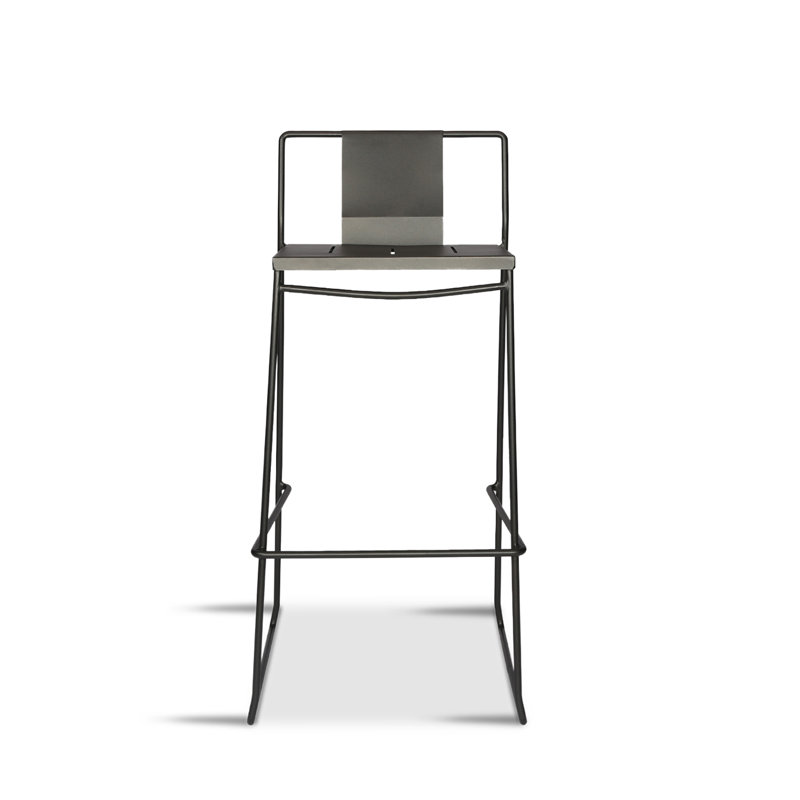 Frank Outdoor Bar Stool, Matte Coal