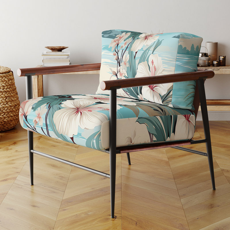 Fauteuil d'appoint rembourré Seaside Reflections Tropical, Noir