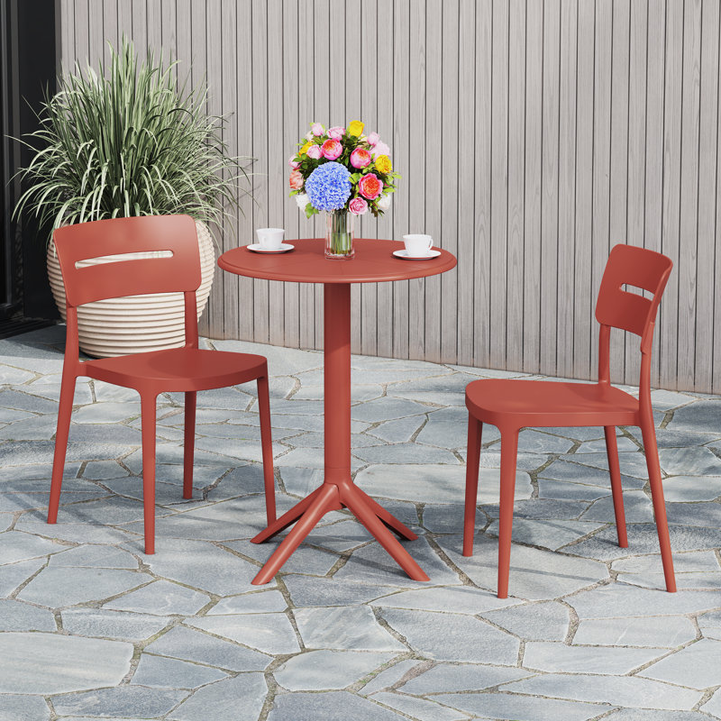 Ensemble repas extérieur 2 personnes, Rouge