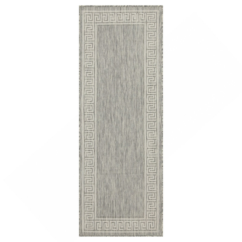 Silver 2 Ft. 7 In. X 7 Ft. 3 In. Indoor/Outdoor Area Rug, Runner 2'7" x 7'3"