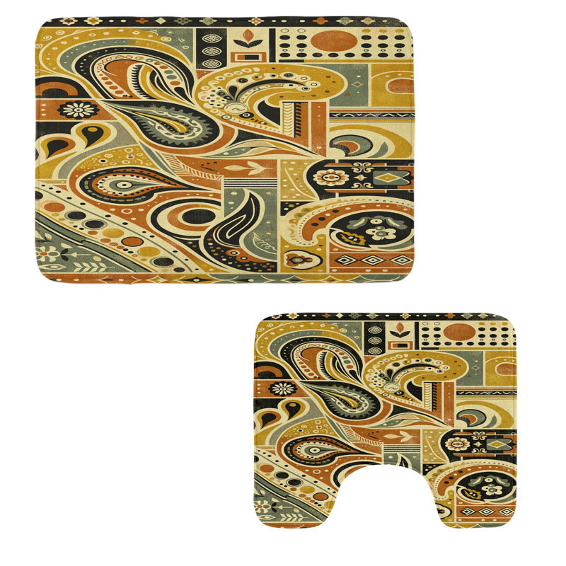  Ensemble de 2 tapis de salle de bain Bohemian