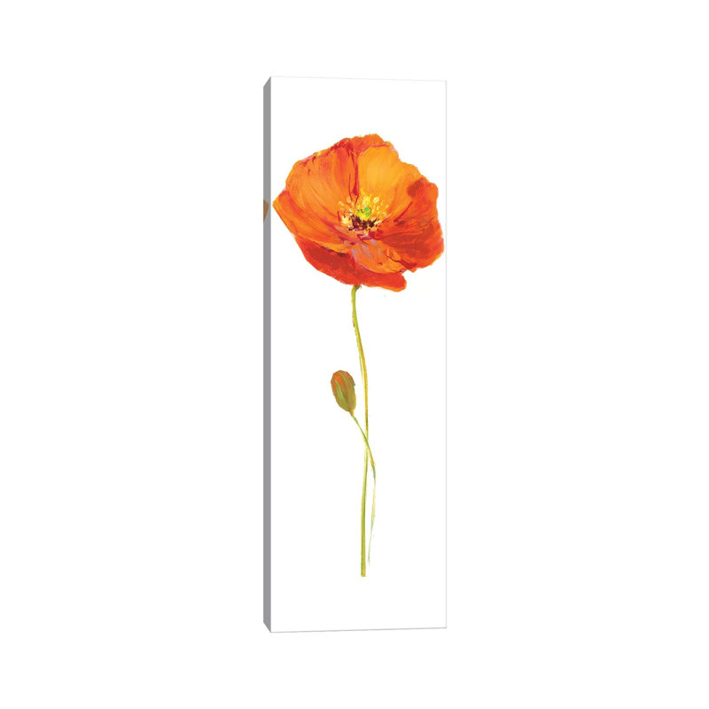 Poppy Pop II 1 Piece Wrapped Canvas Panoramic Painting, 91.44cm H x 30.48cm W x 1.91cm D
