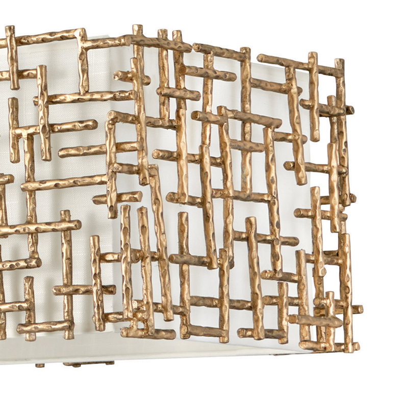 Farrah 10 - Light Unique Rectangle Chandelier, Burnished Gold