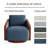 Upholstered Farmhouse Edging Swivel Barrel Chair With Toss Pillows-723334082