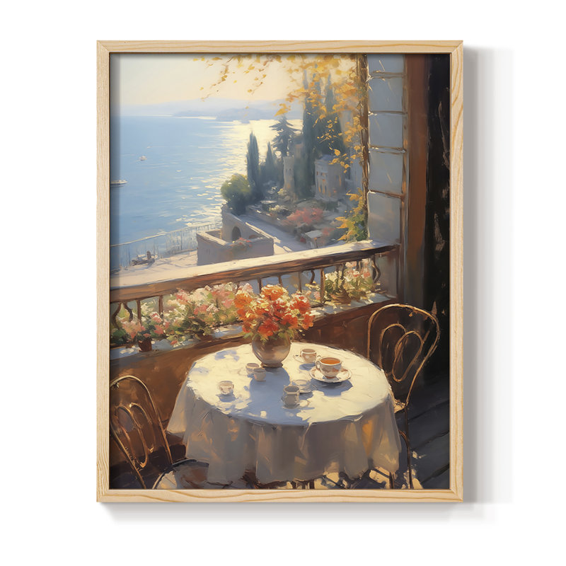 Reproduction encadrée FLORAL Series DCCLVII - bois massif, H 30 po x l 24 po, Natural