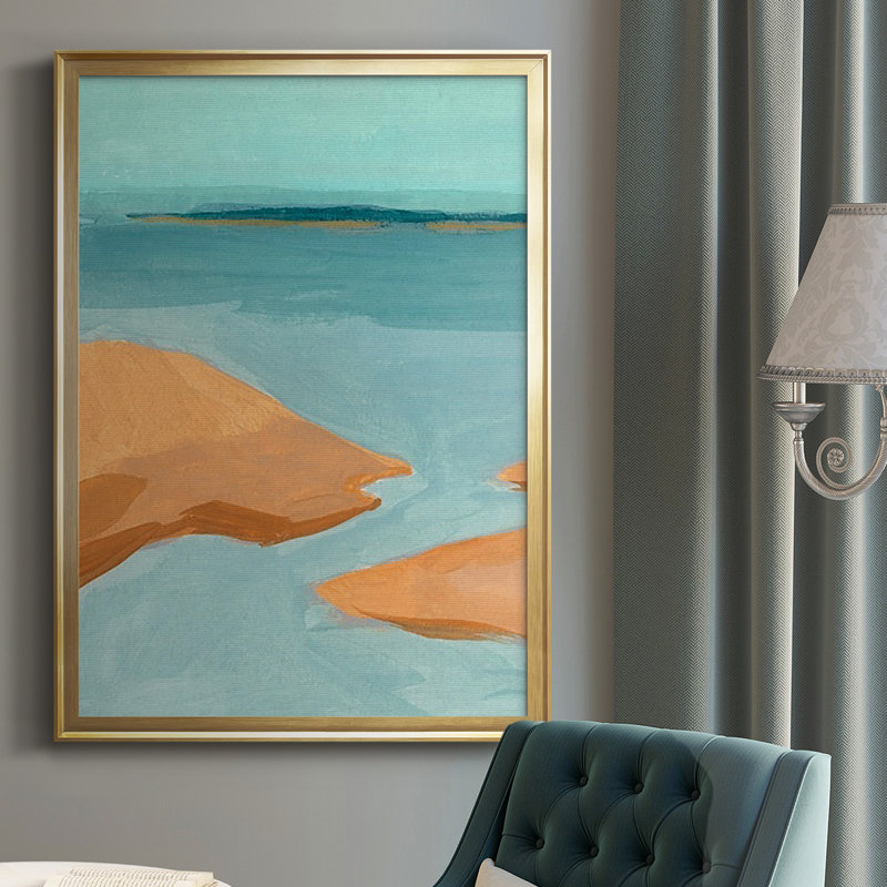 «Out On The Sandbar IV», reproduction encadrée de qualité supérieure - prête à être accrochée, Papier avec cadre doré