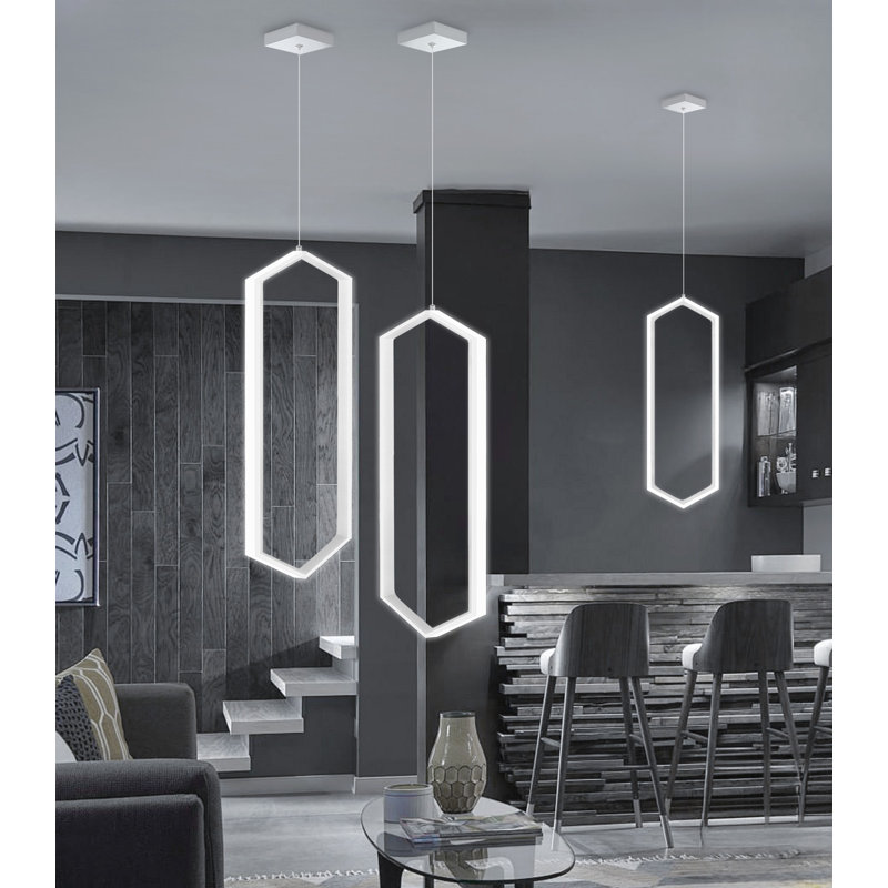 1-ring Modern Led Dimmable Chandelier Black, Silver