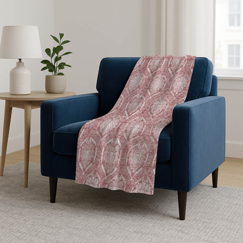 Jeté en médaillon Addison Sherpa ASB810, Rose