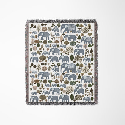 Jeté en mélange de coton Alfie Elephant