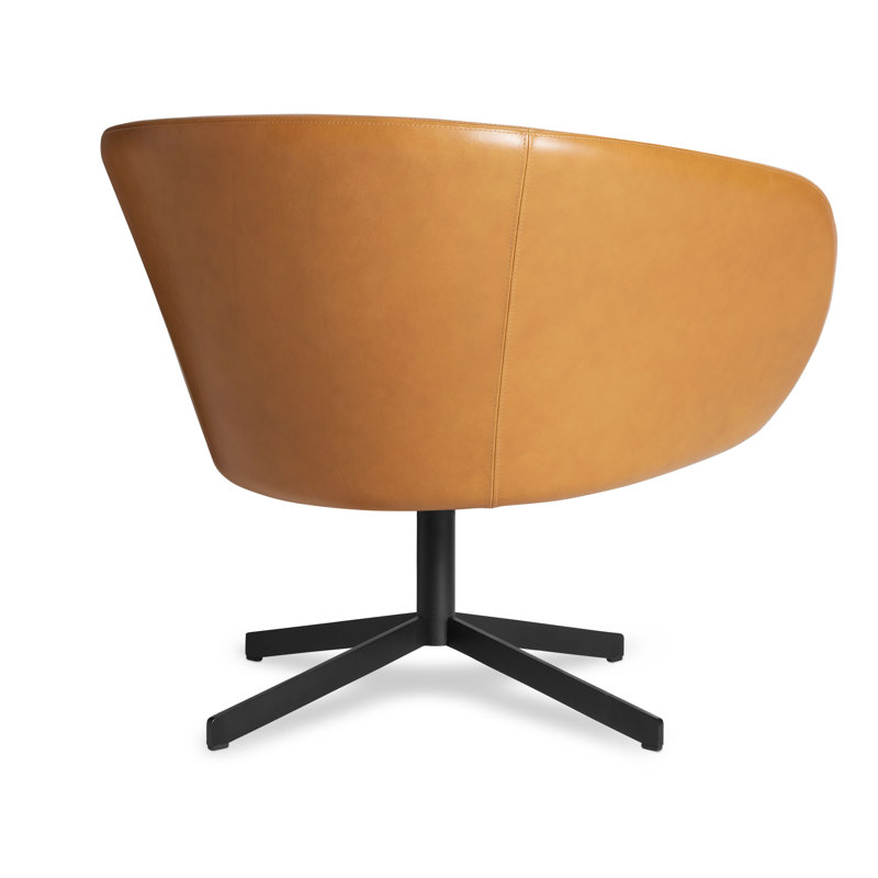 Close Encounter Swivel Barrel Chair, Canyon Genuine Leather