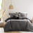 7 Piece Corduroy Bedroom Grey King - Modern, Comfortable Design Comforter Dark Brushed Fabric Reverse For Comfort