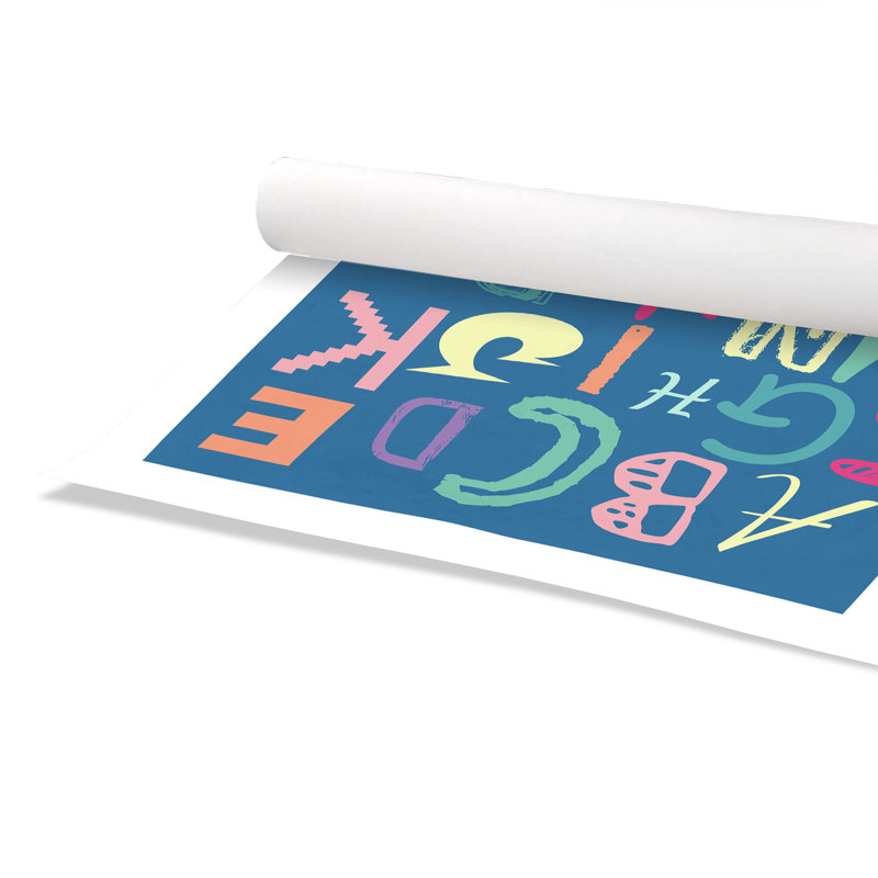 Alphabet imprimé sur papier, H 36 po x l 24 po x P 1 po, Papier