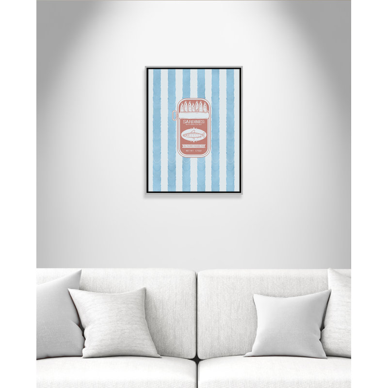 «Salty Sardines Print» par Marcus Prime, L 19,5 po x H 25,5 po, Flottant argenté