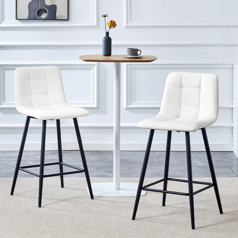 Ensemble de chaises de bar modernes, Blanc, 2