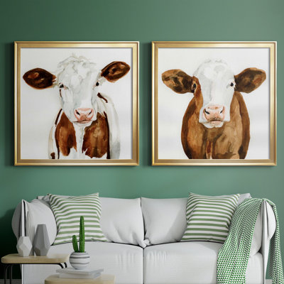 " Cow Gaze I " 2 - Pieces Painting Print