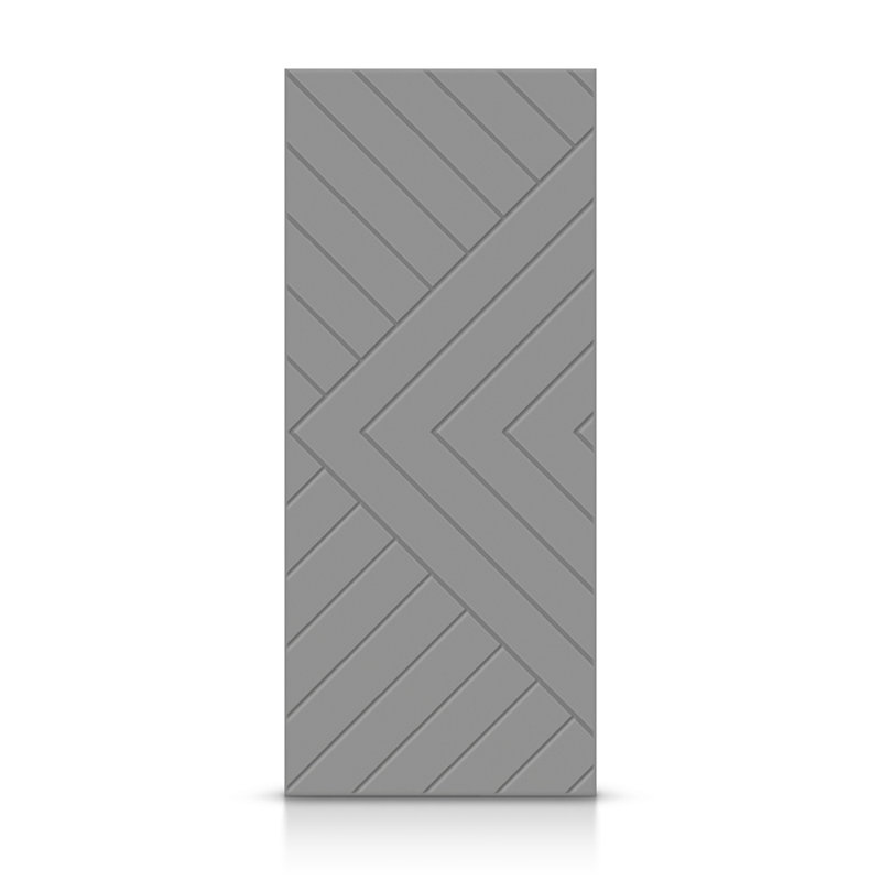 Porte standard à panneaux en bois manufacturé, Gris clair, 24 po x 84 po