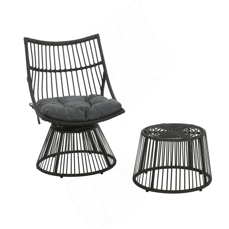 Charming Wicker Chair And Side Table Set For Relaxing Outdoors