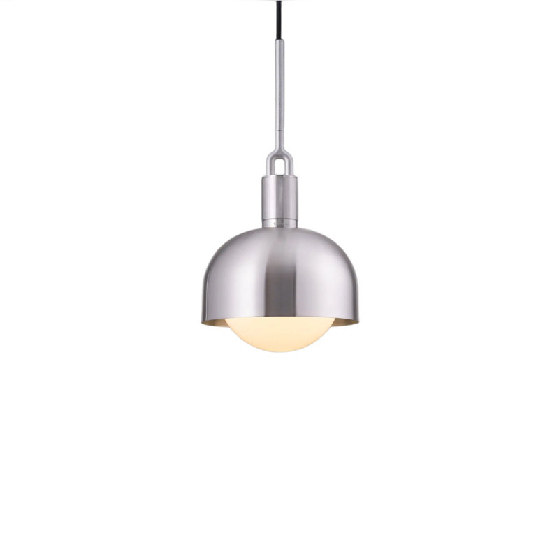 1 - Light Pendant, Opal/Steel