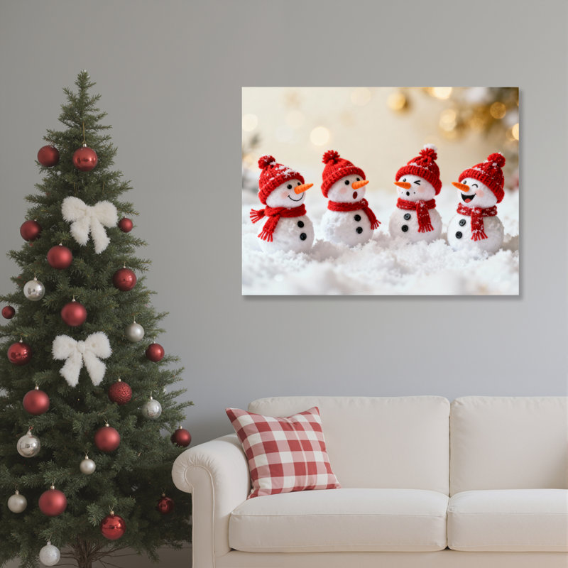 «Snowman Winter Holiday», art mural sur toile, H 20 po x l 30 po